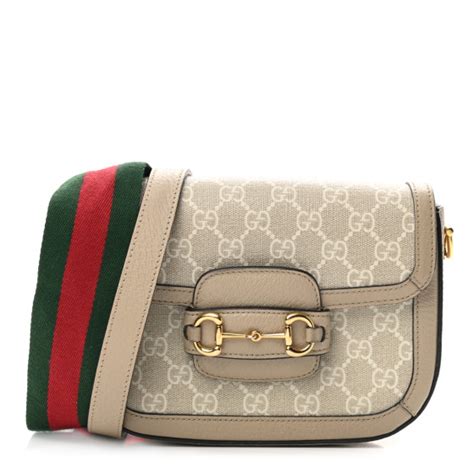 GUCCI GG Supreme Monogram Textured Calfskin Web Mini 